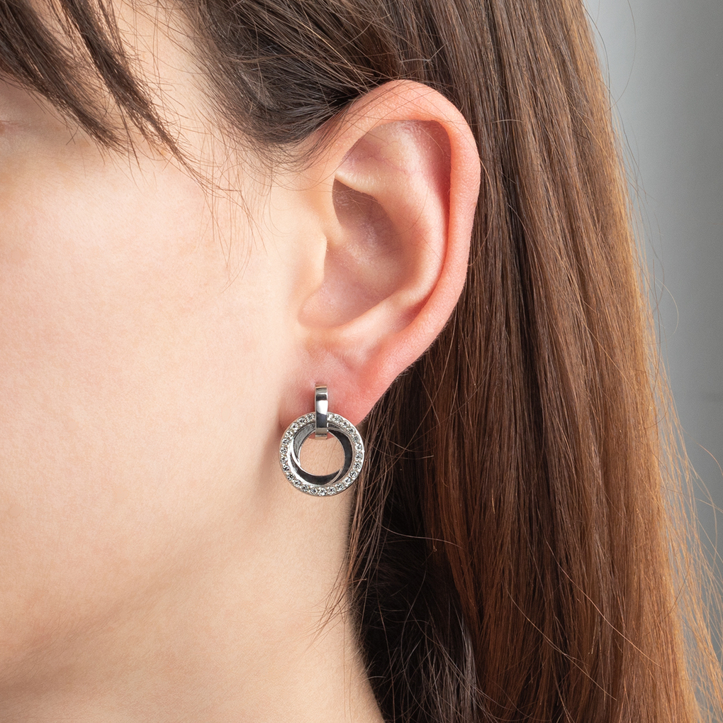 Bliss Серьги(LS2176-4/1) Серьги Lotus из нержавеющей стали и вставками из циркония 