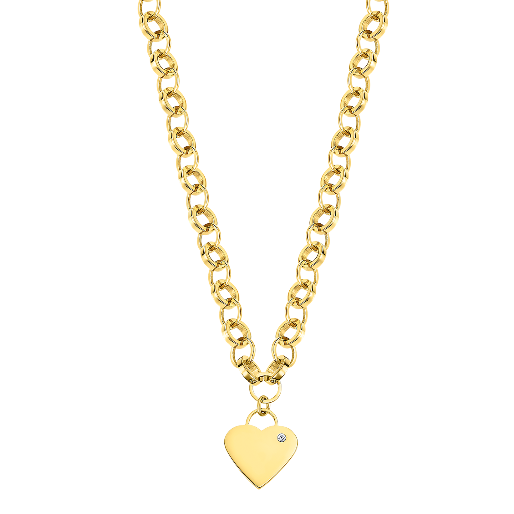 Woman's Heart Подвеска(LS2271-1/2) Женская подвеска Lotus из стали с желтым покрытием и вставкой из циркония