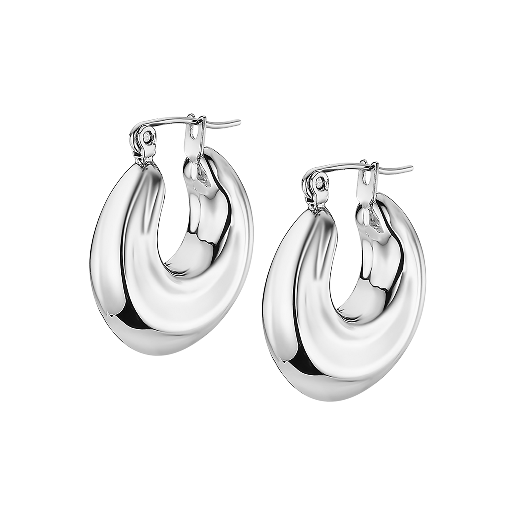 Urban Woman Серьги(LS2347-4/1) Объемные женские серьги-кольца Lotus из нержавеющей стали