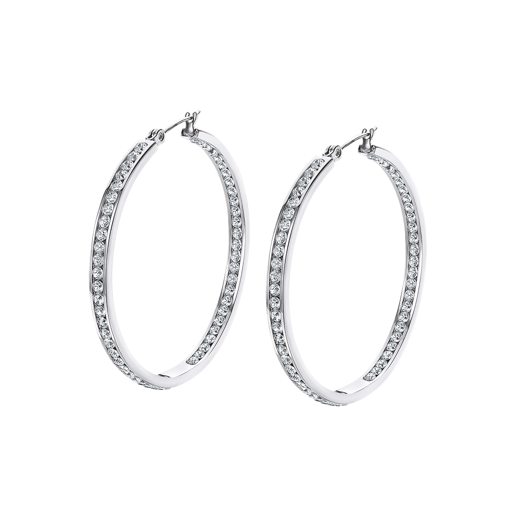 Urban Woman Серьги(LS2356-4/1) Серьги-кольца Lotus из нержавеющей стали и вставками из циркония