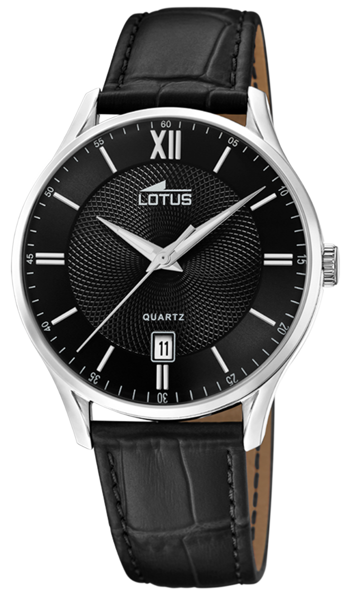 LOTUS  Мужские часы, кварцевый механизм, сталь, ip покрытие чёрное, 39 мм