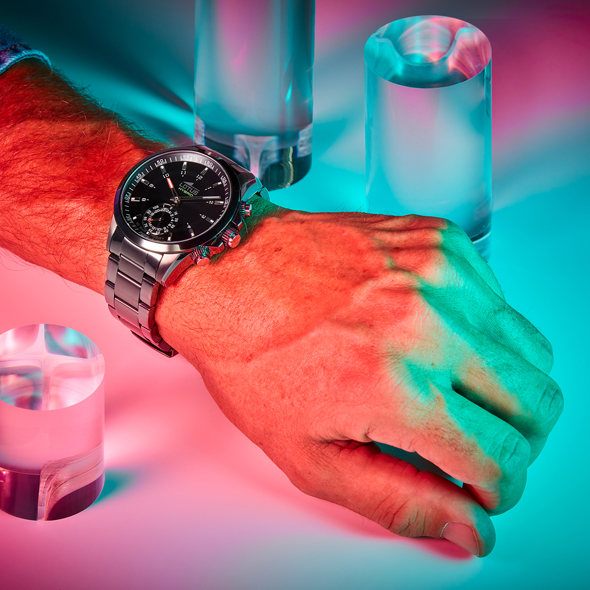 LOTUS  Мужские часы, гибридный механизм, сталь с покрытием, 43 мм
