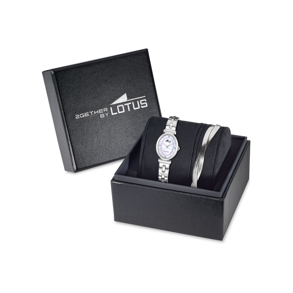 LOTUS  Женские часы в комплекте с браслетом, кварцевый механизм, сталь, 28 мм