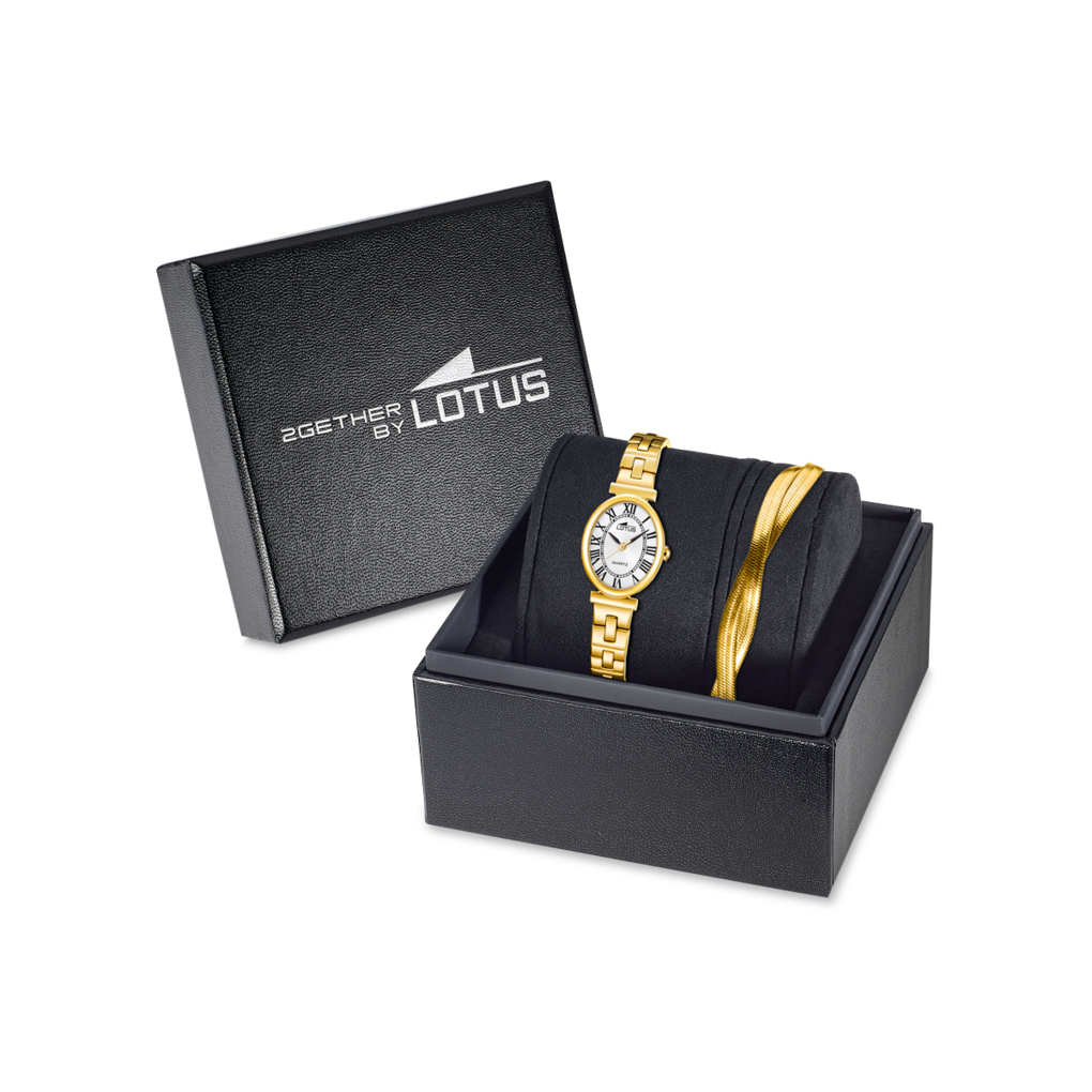 LOTUS  Женские часы в комплекте с браслетом, кварцевый механизм, сталь с покрытием, 28 мм