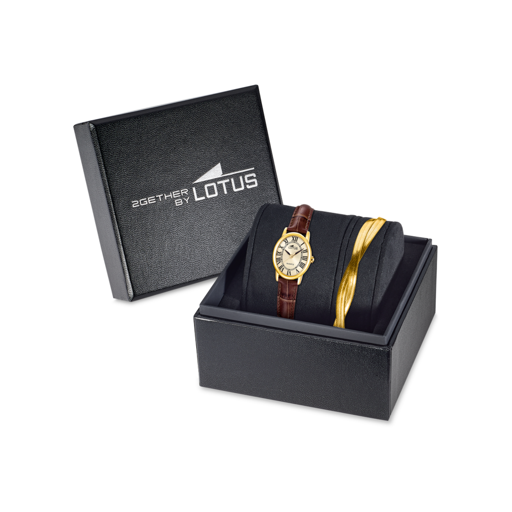 LOTUS  Женские часы в комплекте с браслетом, кварцевый механизм, сталь с покрытием, 28 мм