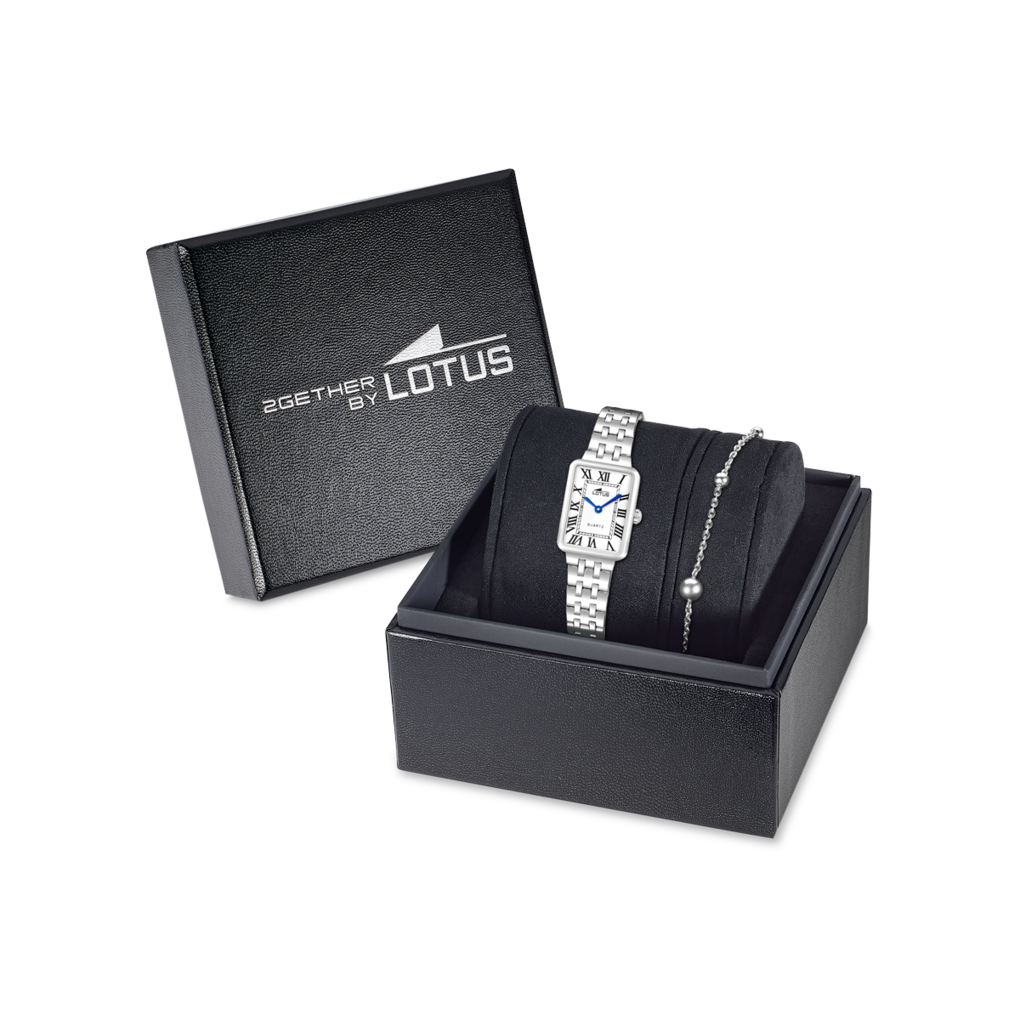 LOTUS  Женские часы в комплекте с браслетом, кварцевый механизм, сталь, 33 х 20,5 мм