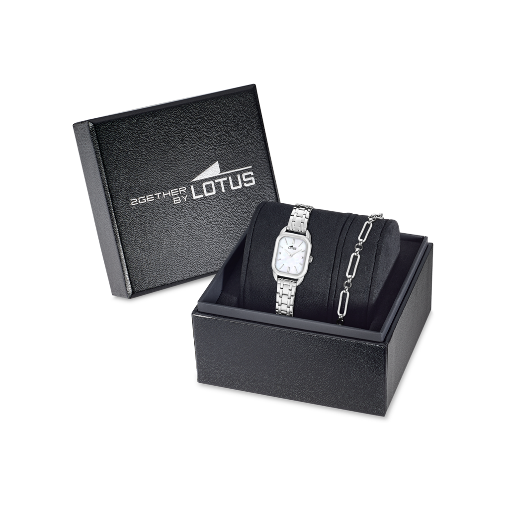 LOTUS  Женские часы в комплекте с браслетом, кварцевый механизм, сталь, 26 х 21,5 мм