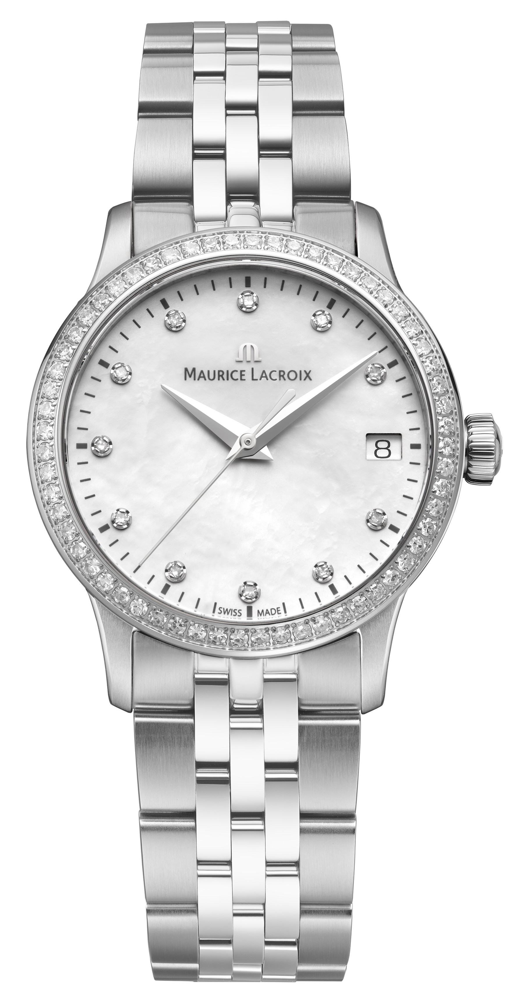 MAURICE LACROIX 1975 Женские швейцарские часы, кварцевый механизм, сталь, 33 мм