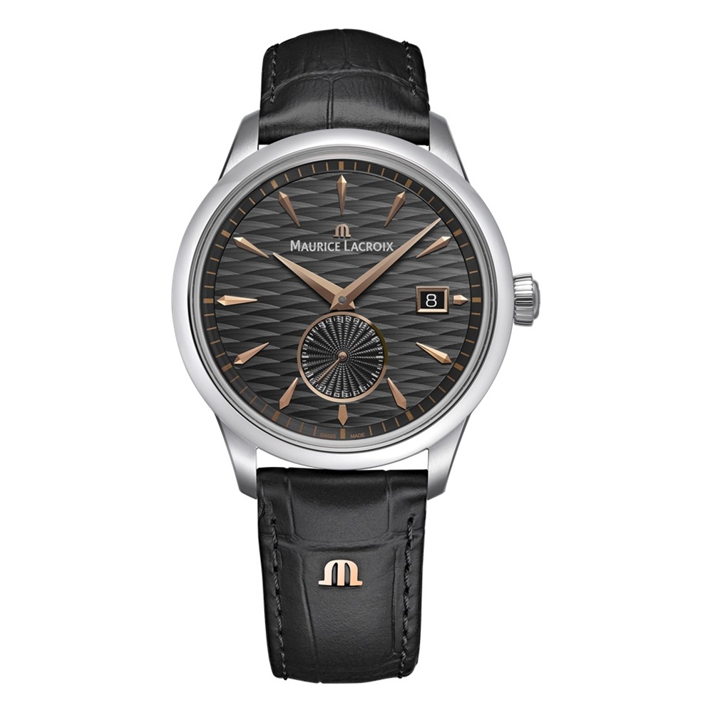 MAURICE LACROIX 1975  швейцарские часы, автоматический механизм, сталь, 39 мм