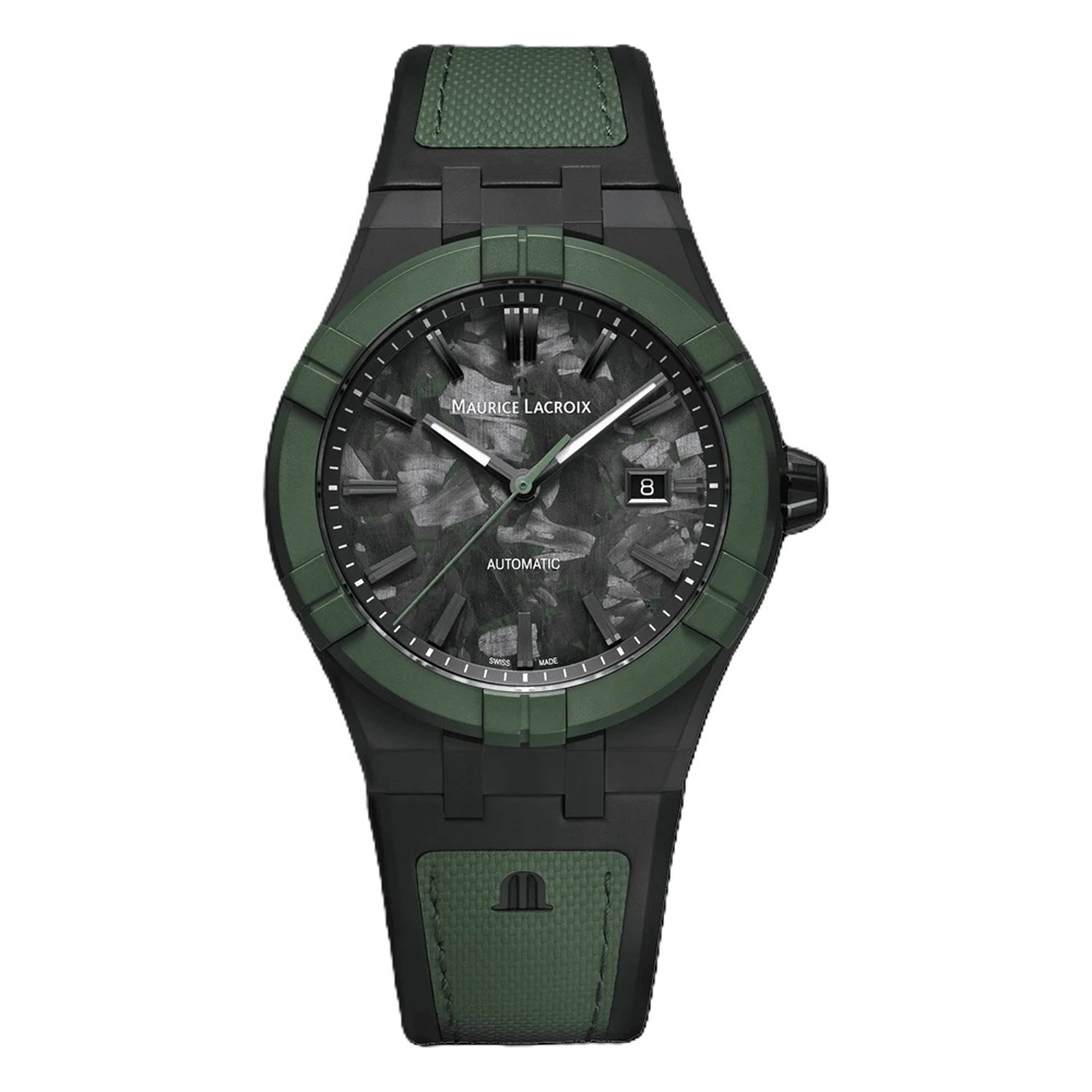 Часы MAURICE LACROIX AIKON AUTOMATIC AC6008-TTL50-630-2 AIKON-IC Лимитированный выпуск 500экз. Корпус из титана, керамический безель. Циферблат из карбона с эффектом Frozen Carbon. Автоматиxtcrbq калибр ML1000, запас хода 60 час.