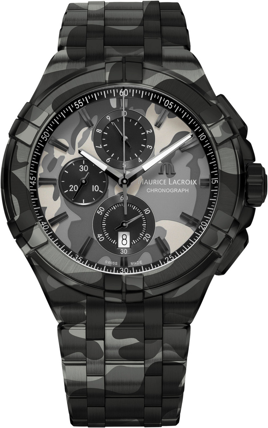 MAURICE LACROIX AIKON QUARTZ Мужские часы, кварцевый механизм, сталь с покрытием, 44 мм