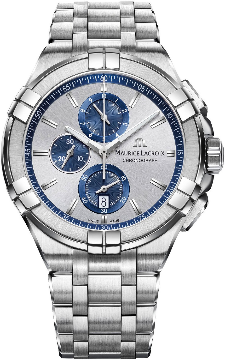 Часы MAURICE LACROIX AIKON QUARTZ AI1018-SS002-131-1 Мужские часы, кварцевый механизм, сталь, 44 мм
