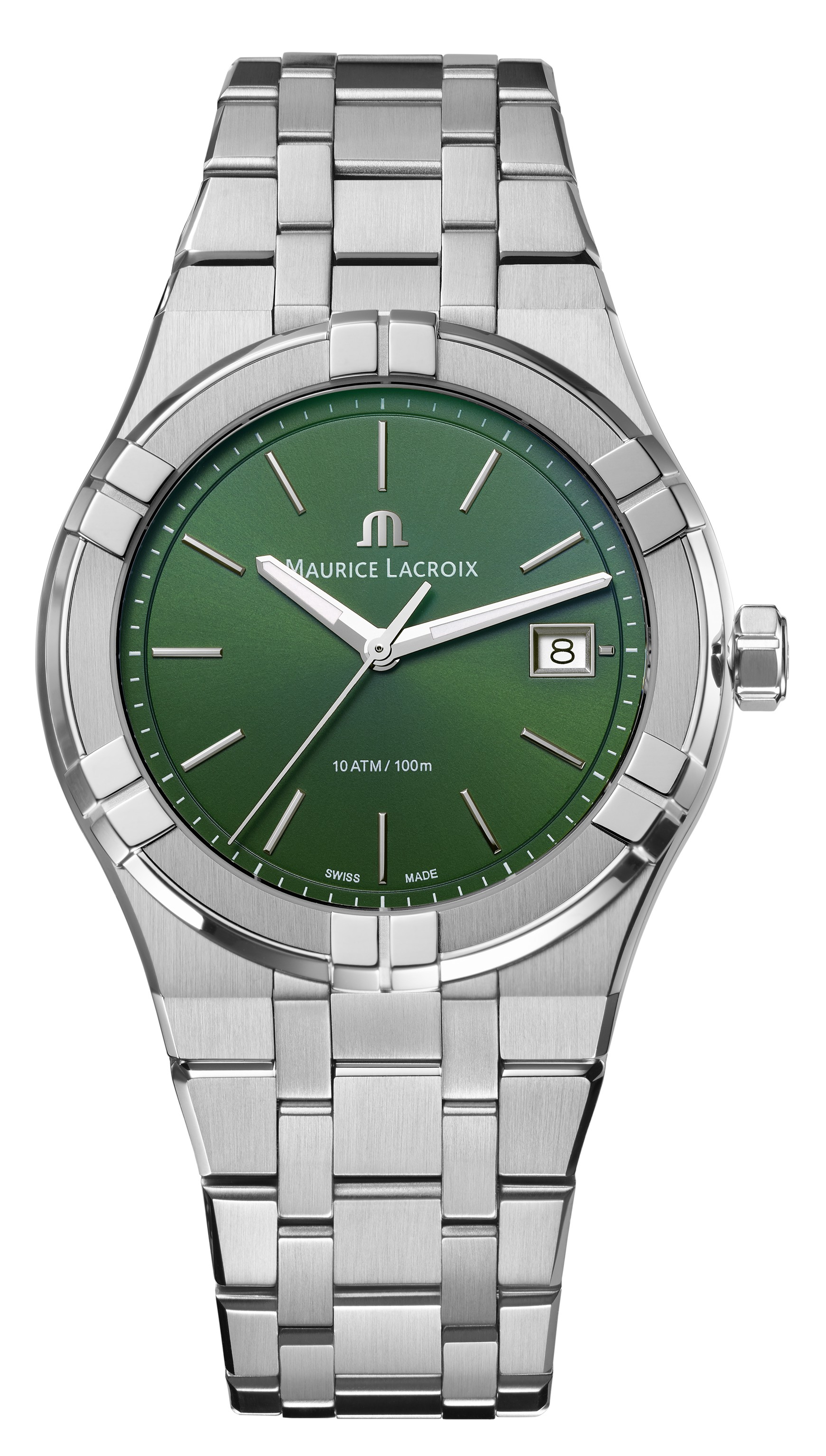 MAURICE LACROIX AIKON QUARTZ  швейцарские часы, кварцевый механизм, сталь, 40 мм