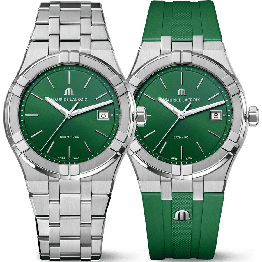 MAURICE LACROIX AIKON QUARTZ  швейцарские часы, кварцевый механизм, сталь, 40 мм