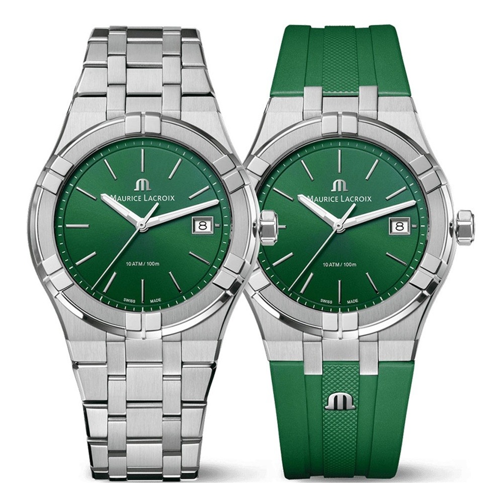 Часы MAURICE LACROIX AIKON QUARTZ AI1108-SS00F-630-D  Мужские швейцарские часы, кварцевый механизм, сталь, 40 мм
