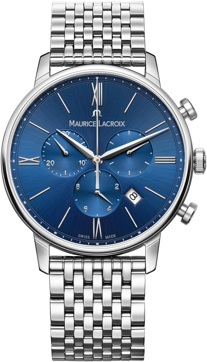 Часы MAURICE LACROIX  EL1098-SS002-410-2 Унисекс швейцарские часы, кварцевый механизм, сталь, 40 мм