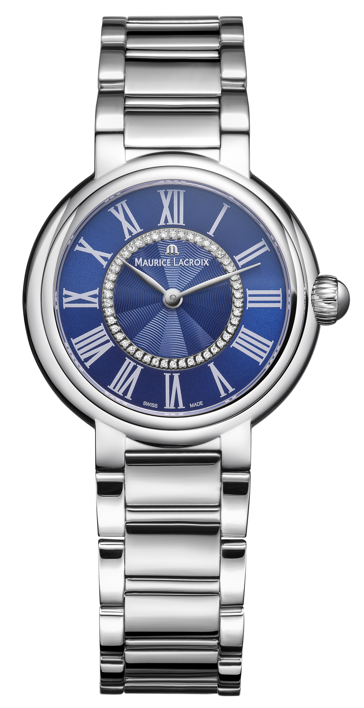 Часы MAURICE LACROIX FIABA FA1306-SS002-410-1  швейцарские часы, кварцевый механизм, сталь, 33 мм