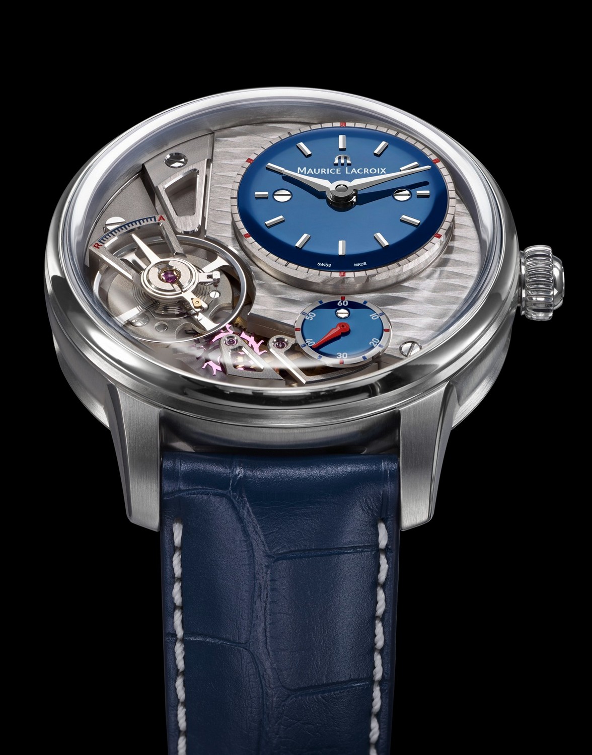 Часы MAURICE LACROIX MASTERPIECE MP6118-SS001-434-1, Функции: открытый механизм, 2 счетчика