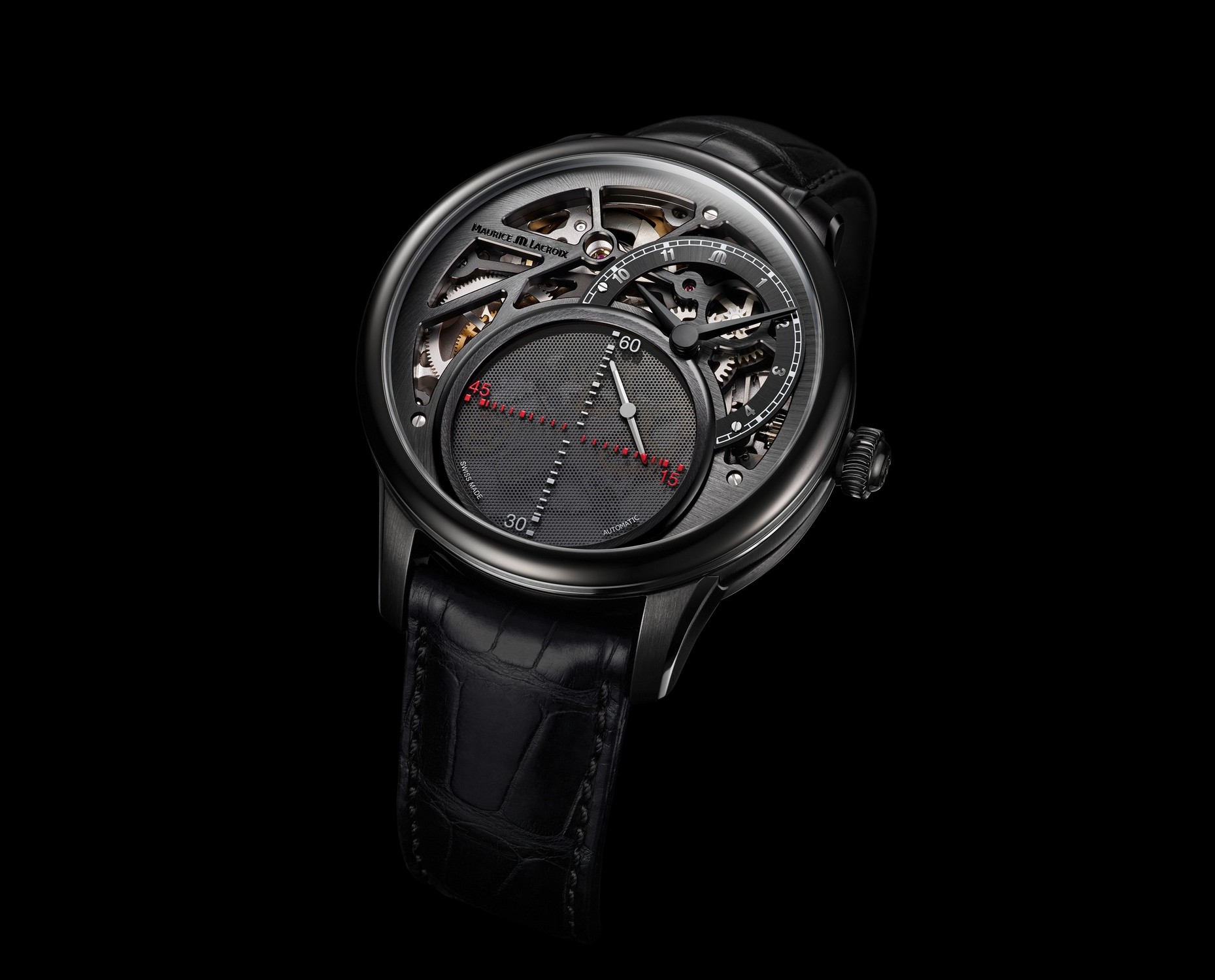 Часы MAURICE LACROIX MASTERPIECE MP6558-PVB01-092-1, Функции: Часы, минуты, секунды (модуль 