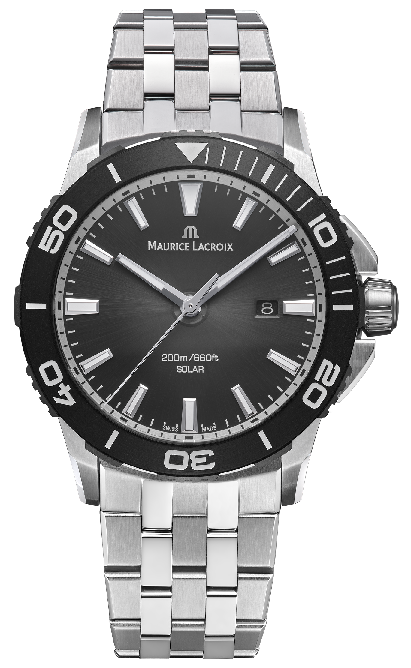 Часы MAURICE LACROIX PONTOS PT1008-SSL22-330-1 Кварцевый механизм с питанием от солнечного света.