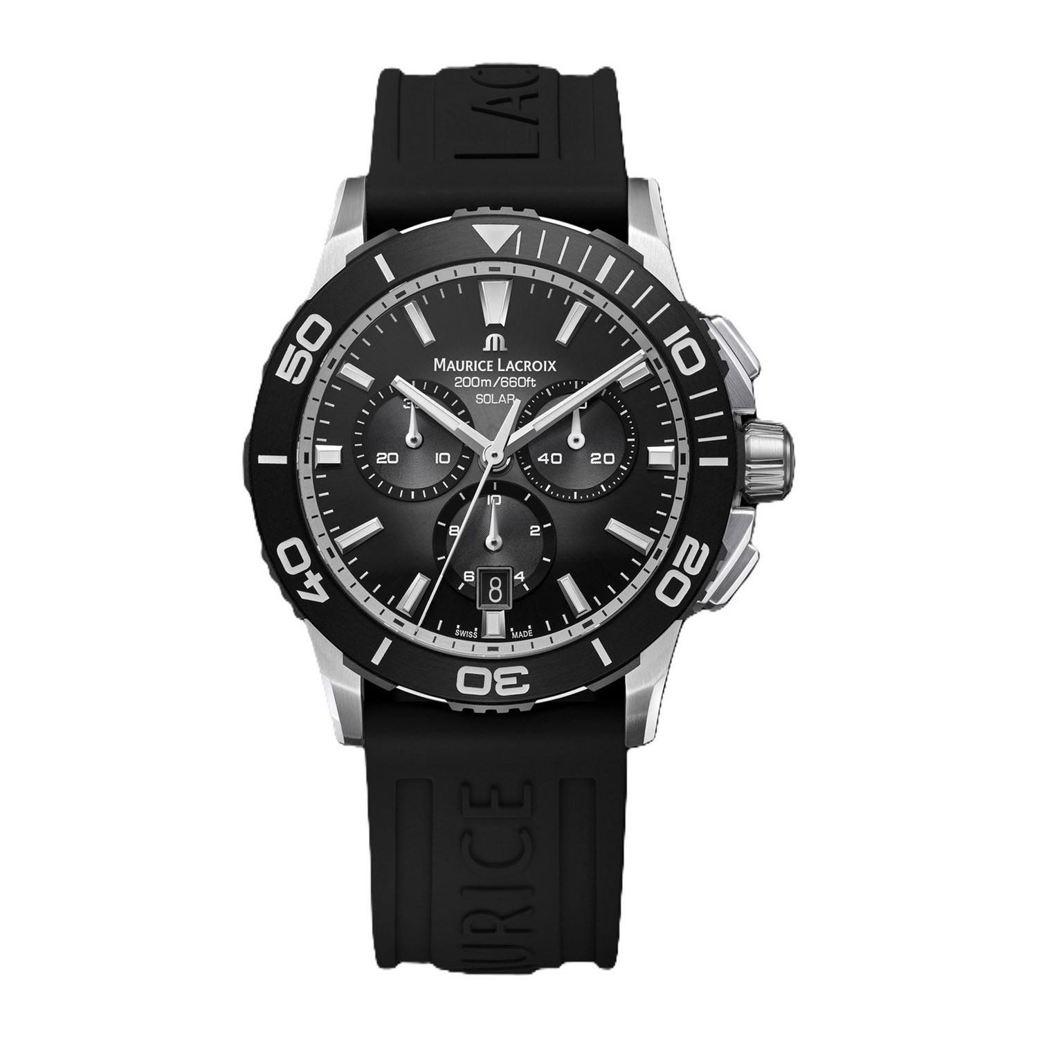 MAURICE LACROIX PONTOS  швейцарские часы, кварцевый механизм, сталь, 42 мм