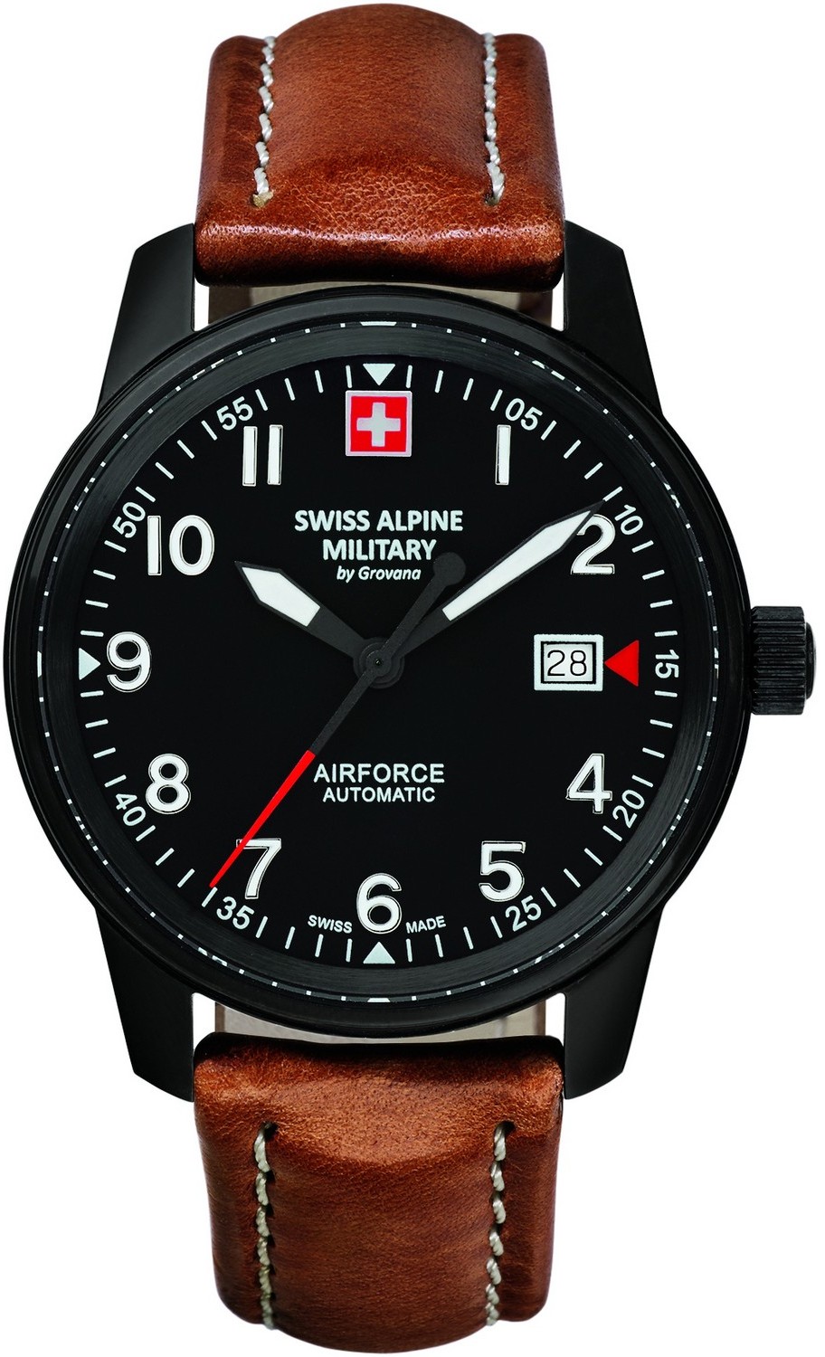 SWISS ALPINE MILITARY  Мужские швейцарские часы, автоматический механизм, сталь с покрытием, 40,5 мм