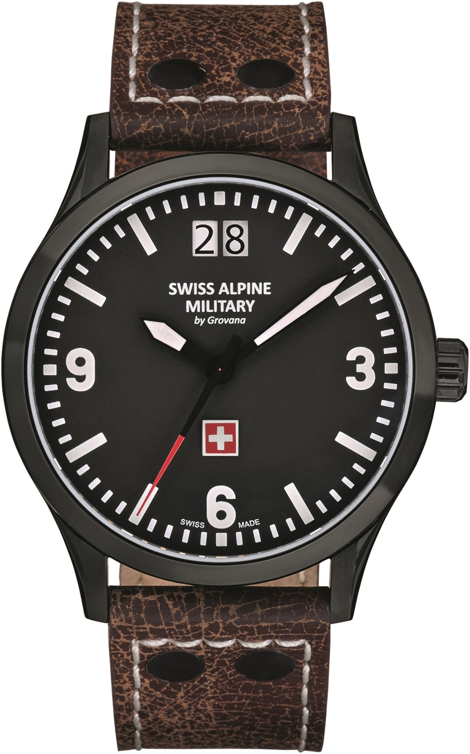 Часы SWISS ALPINE MILITARY  1744.1577SAM Мужские швейцарские часы, кварцевый механизм, сталь с покрытием, 43 мм