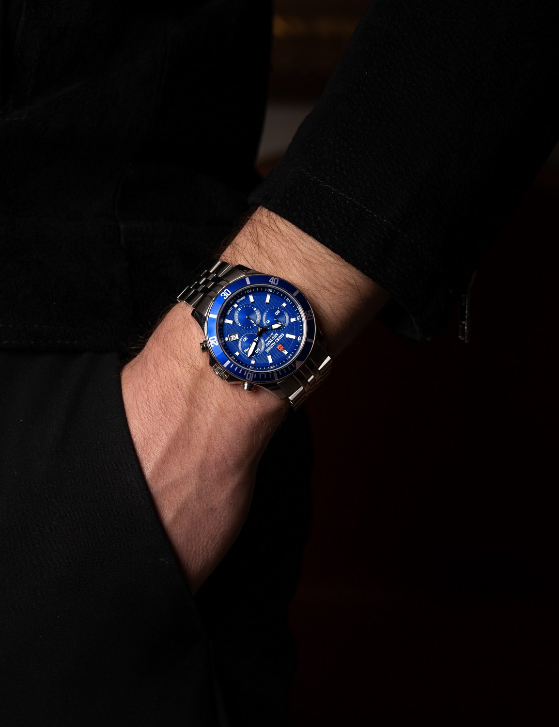 SWISS ALPINE MILITARY  Мужские швейцарские часы, кварцевый механизм, сталь, 42 мм