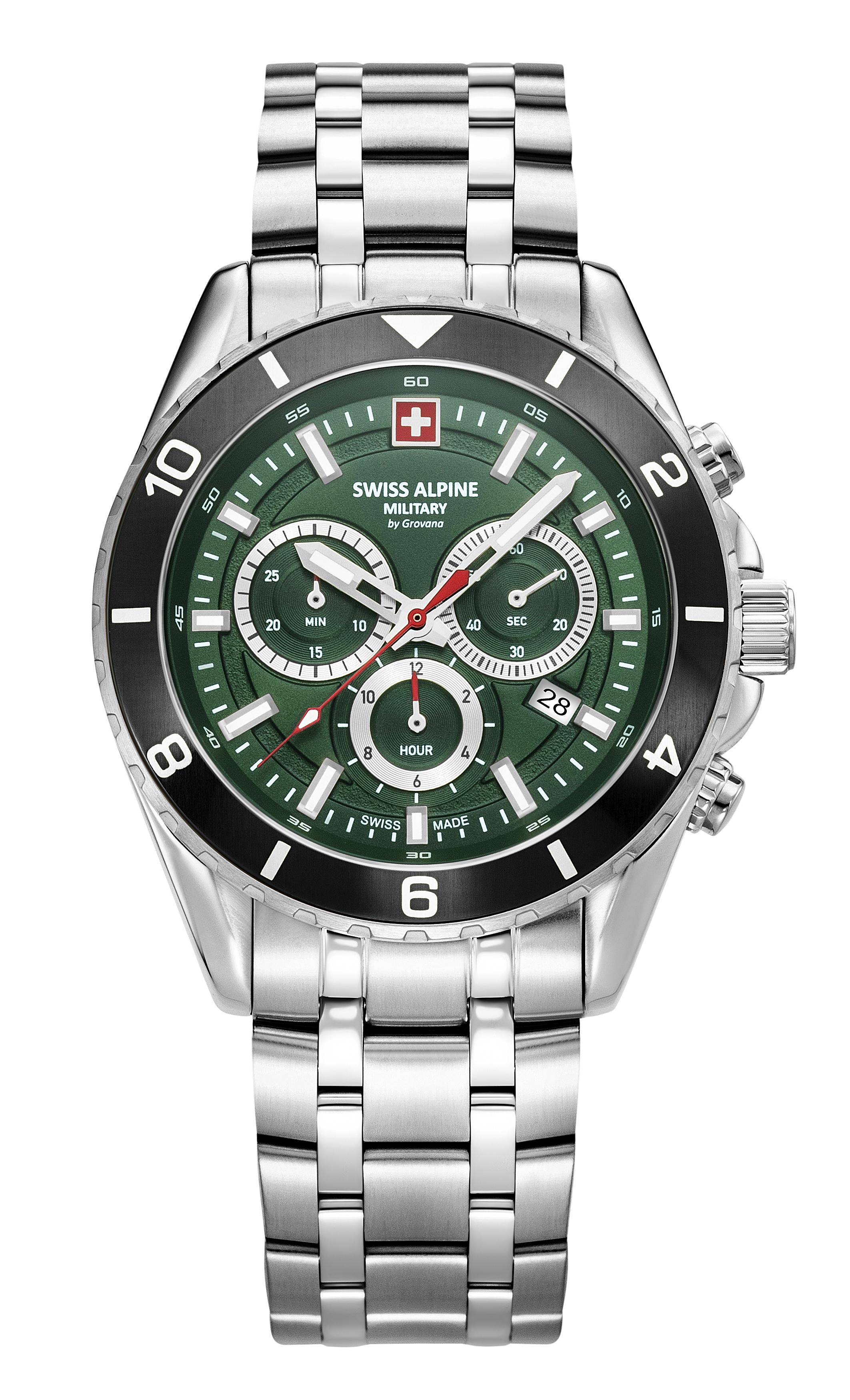 Часы SWISS ALPINE MILITARY   Мужские швейцарские часы, кварцевый механизм, сталь, 43 мм