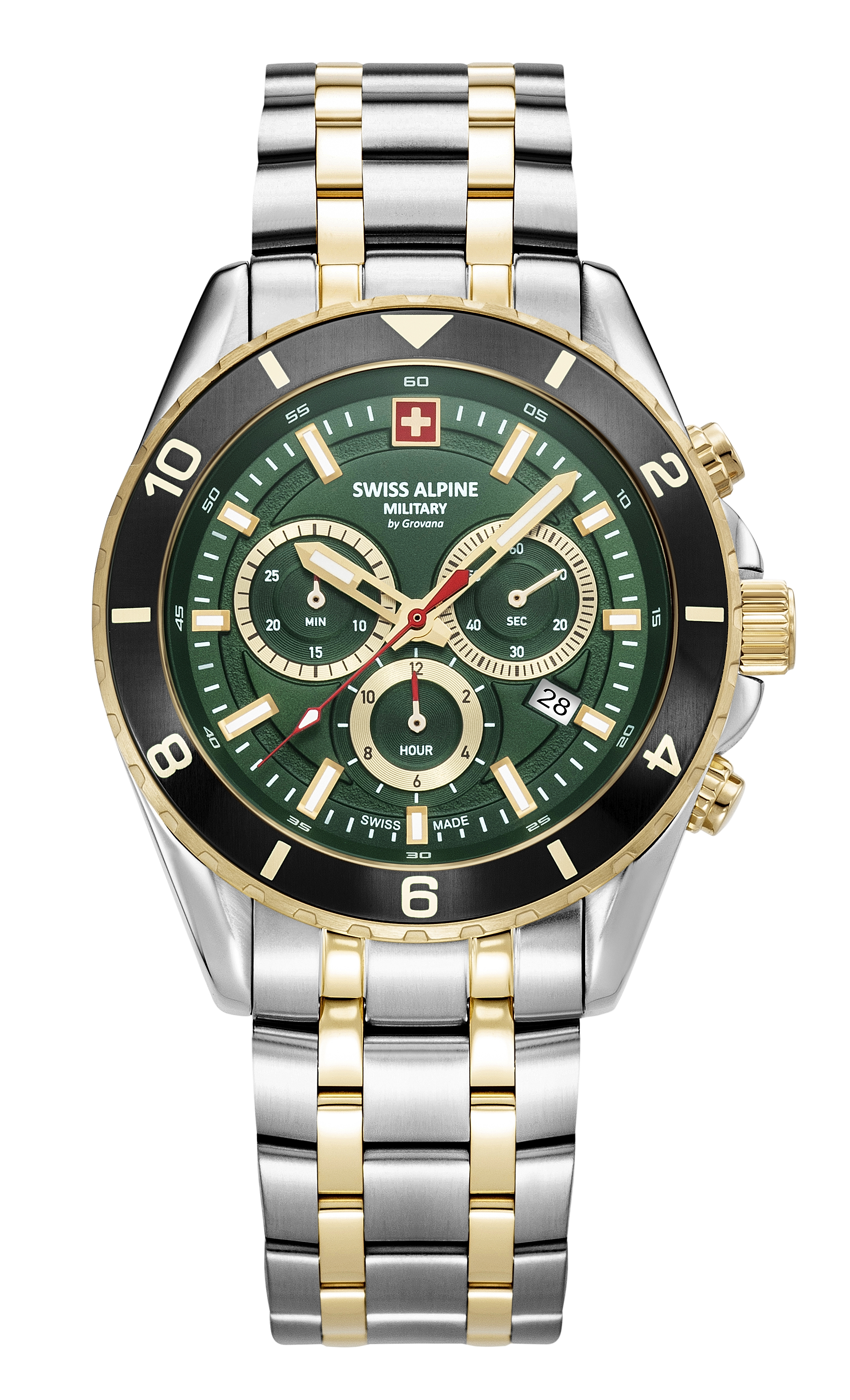 Часы SWISS ALPINE MILITARY   Мужские швейцарские часы, кварцевый механизм, сталь, 43 мм