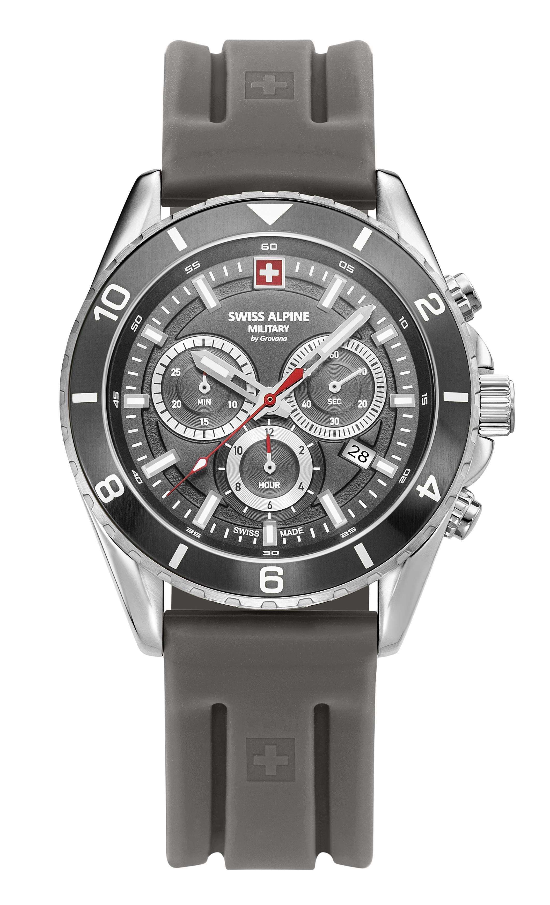 Часы SWISS ALPINE MILITARY   Мужские швейцарские часы, кварцевый механизм, сталь, 43 мм