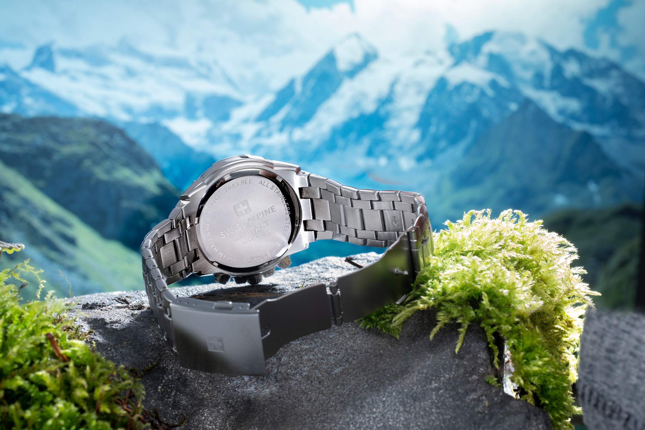 SWISS ALPINE MILITARY  Мужские швейцарские часы, кварцевый механизм, сталь, 46 мм
