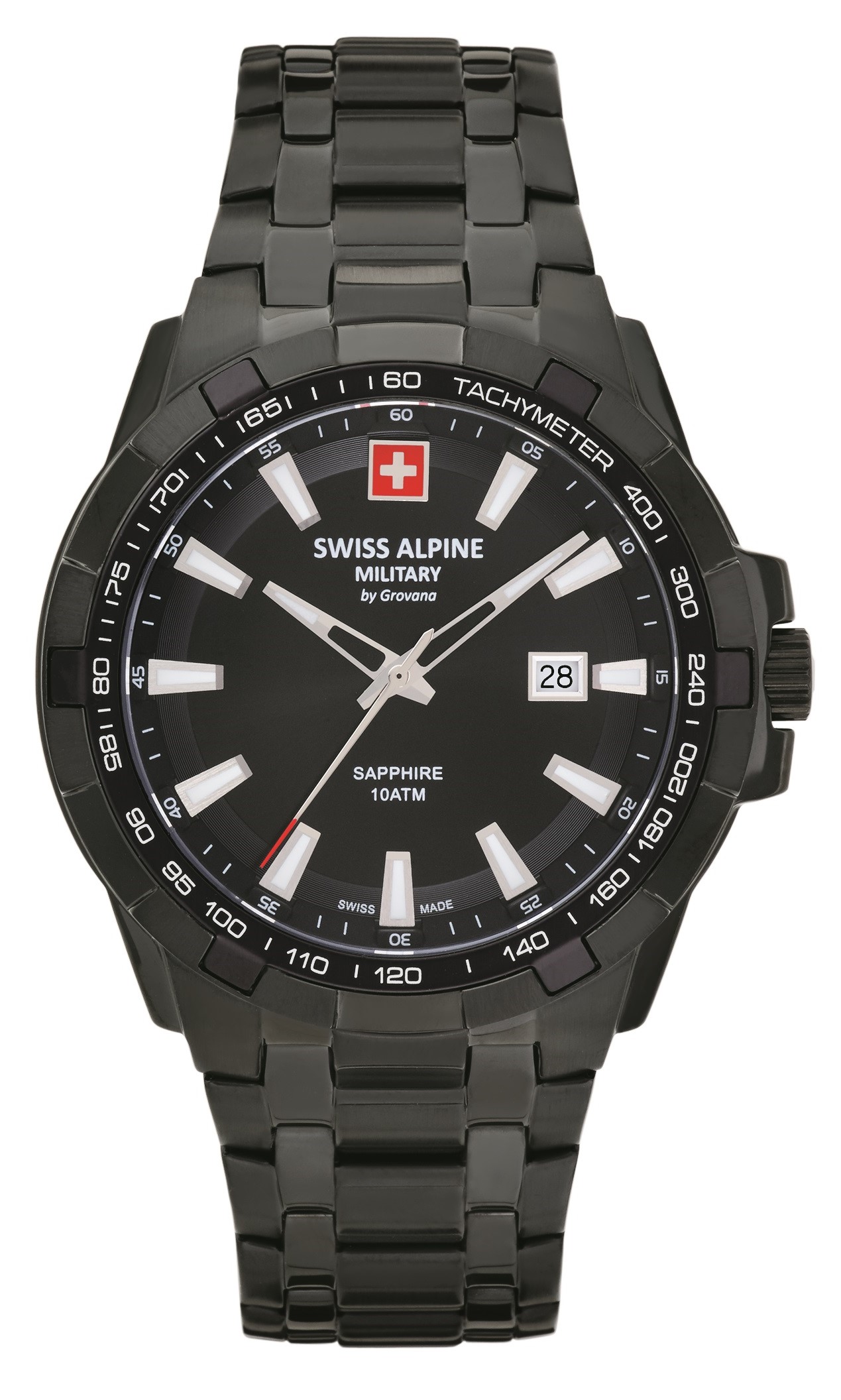 SWISS ALPINE MILITARY  Мужские швейцарские часы, кварцевый механизм, сталь с покрытием, 46 мм