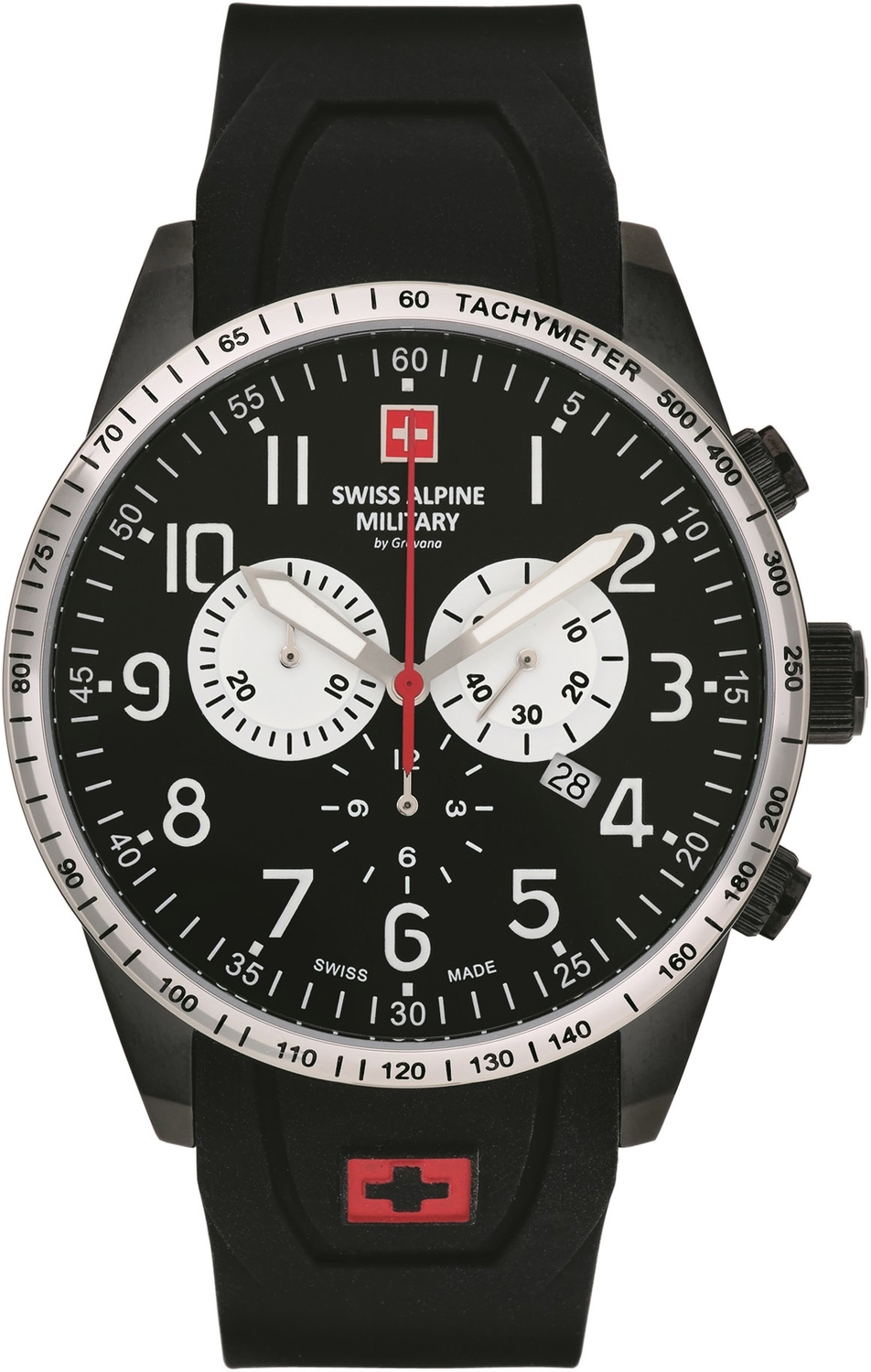 Часы SWISS ALPINE MILITARY  7082.9877SAM Мужские швейцарские часы, кварцевый механизм, сталь с покрытием, 45 мм