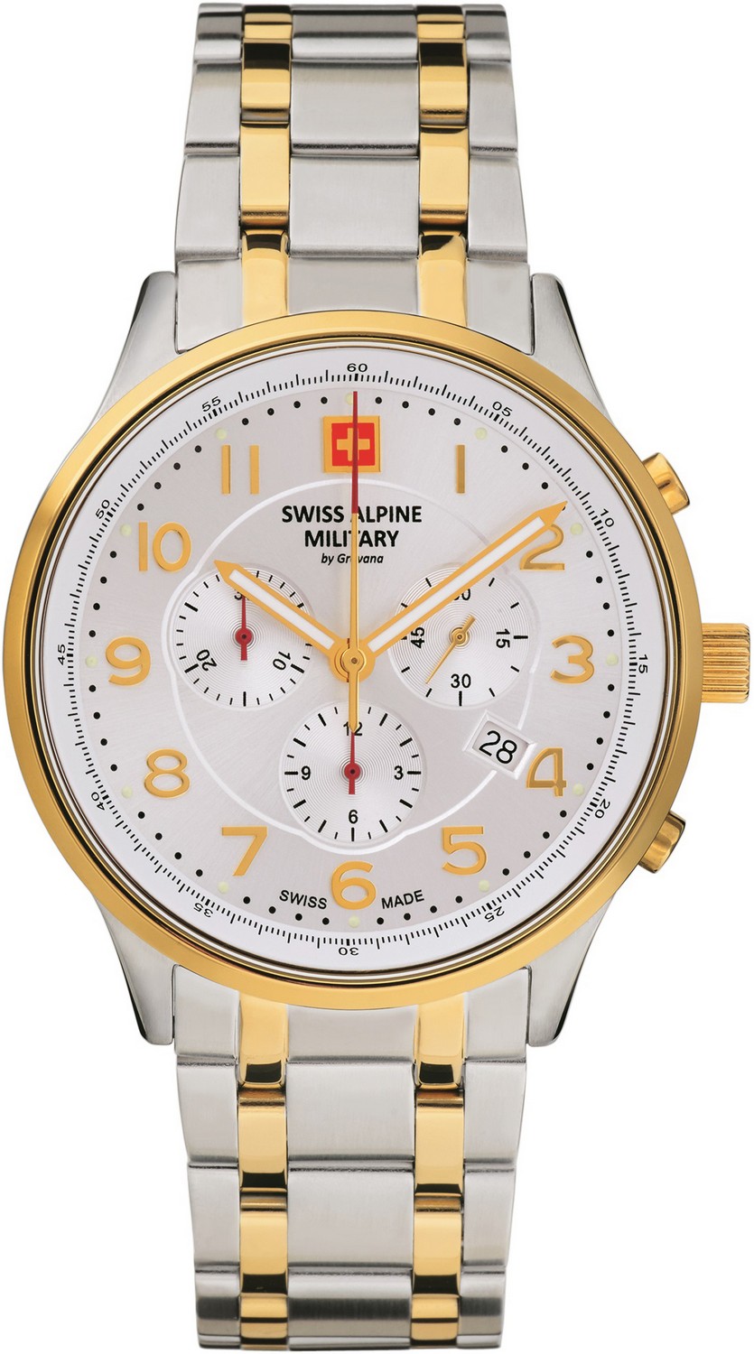 SWISS ALPINE MILITARY  Мужские швейцарские часы, кварцевый механизм, сталь с покрытием, 43 мм