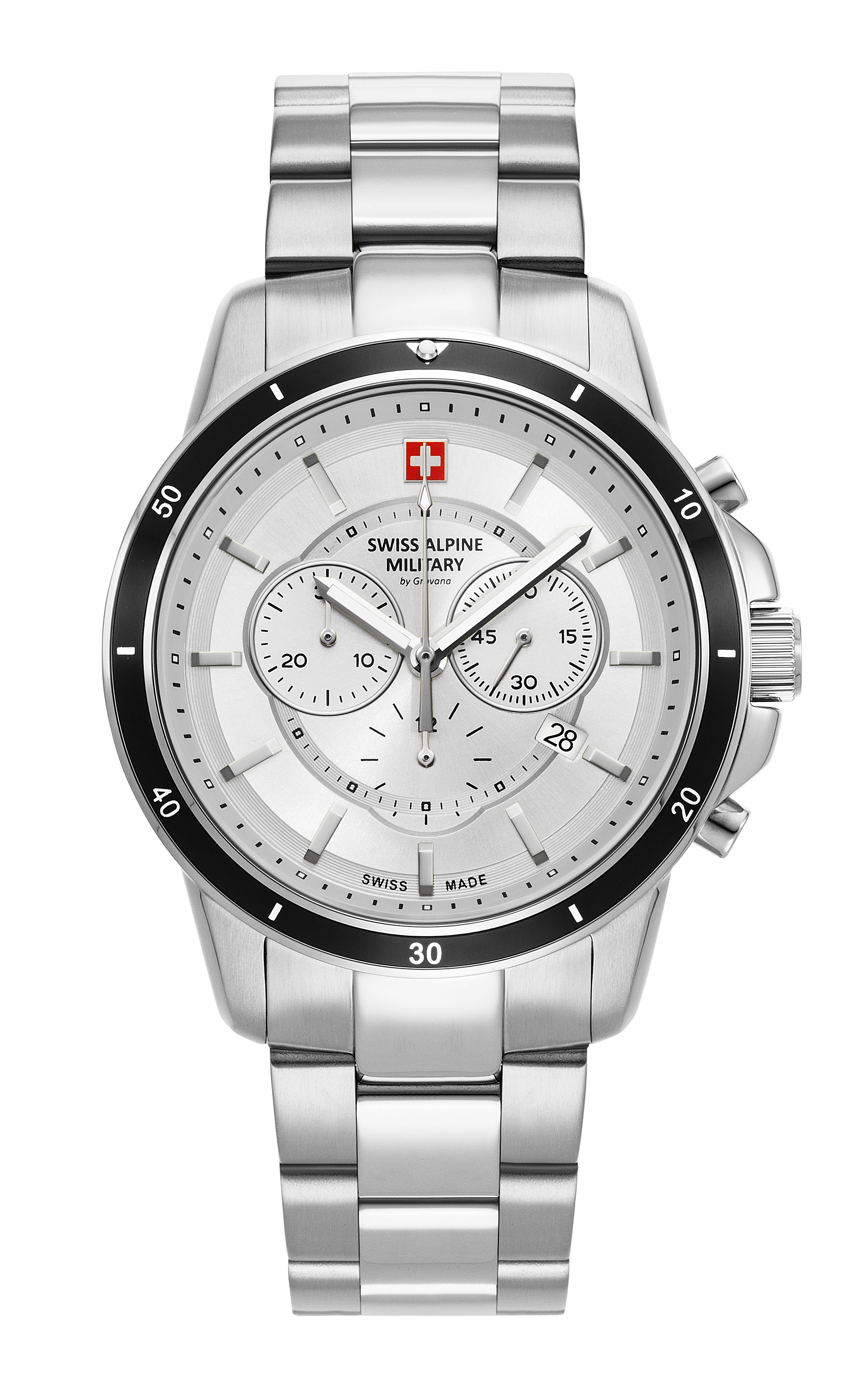 SWISS ALPINE MILITARY   Мужские швейцарские часы, кварцевый механизм, сталь, 44 мм