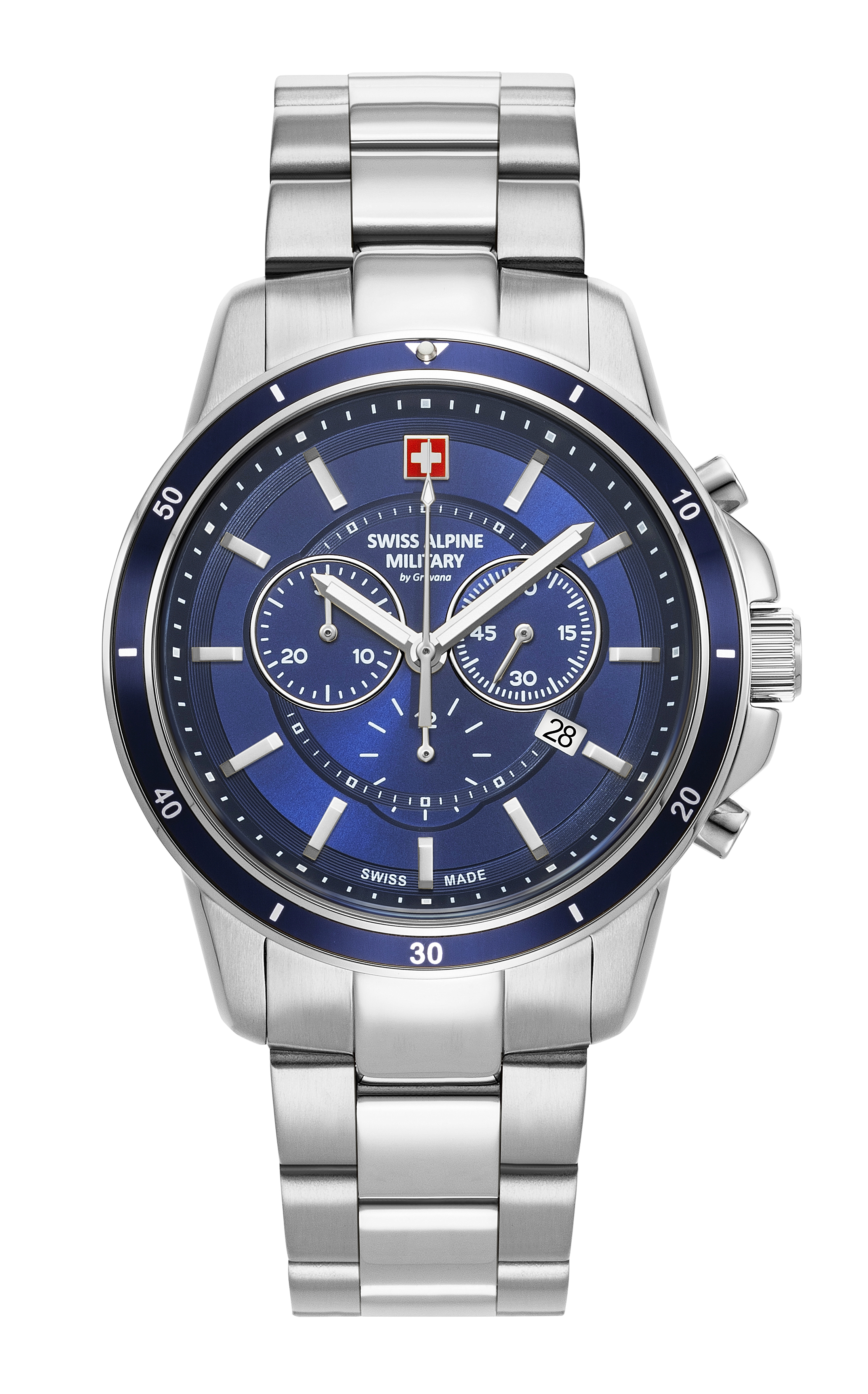 SWISS ALPINE MILITARY   Мужские швейцарские часы, кварцевый механизм, сталь, 44 мм