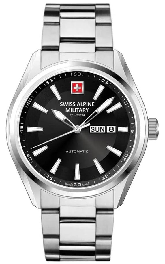 SWISS ALPINE MILITARY  Мужские швейцарские часы, автоматический механизм, сталь, 42 мм