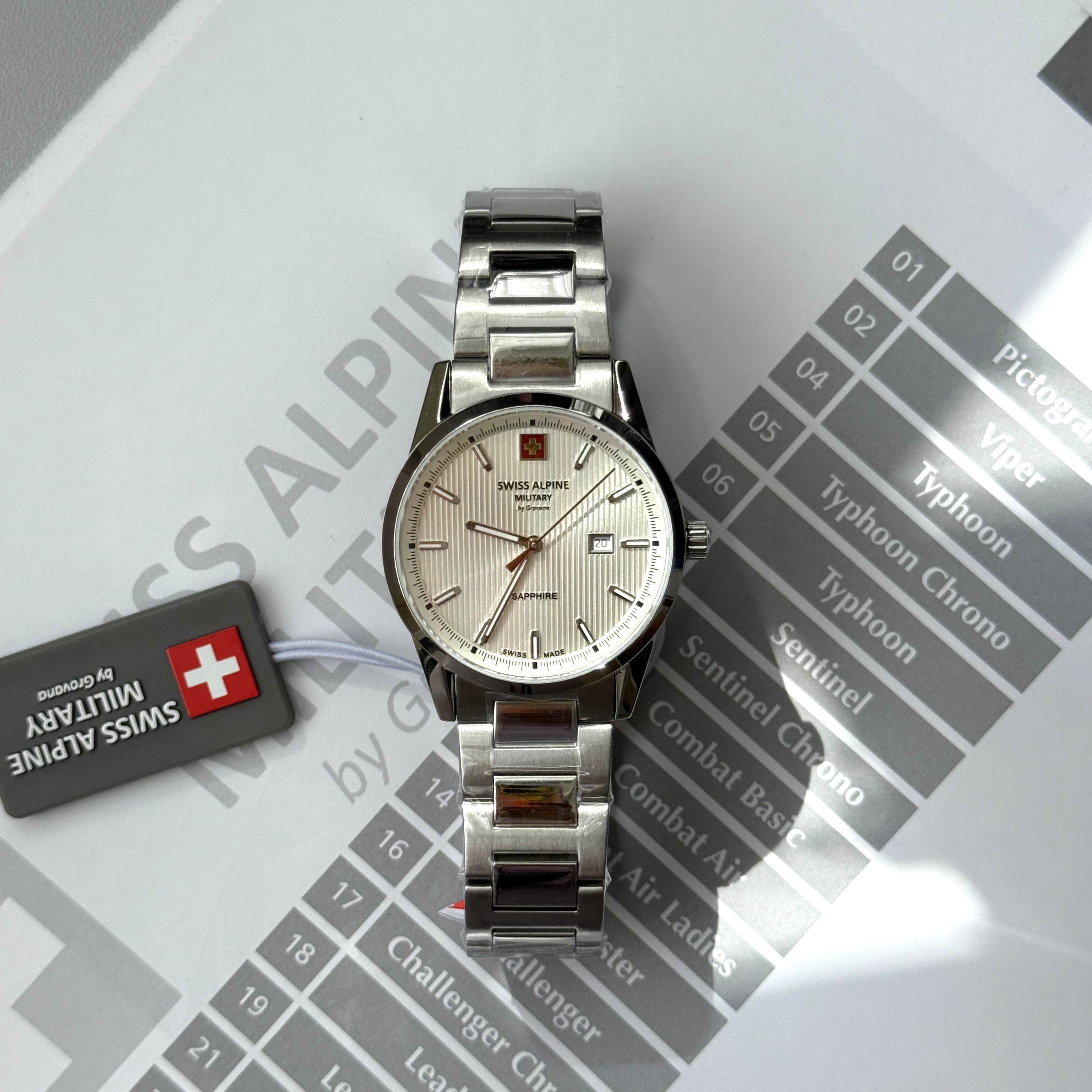 SWISS ALPINE MILITARY   швейцарские часы, кварцевый механизм, сталь, 34 мм