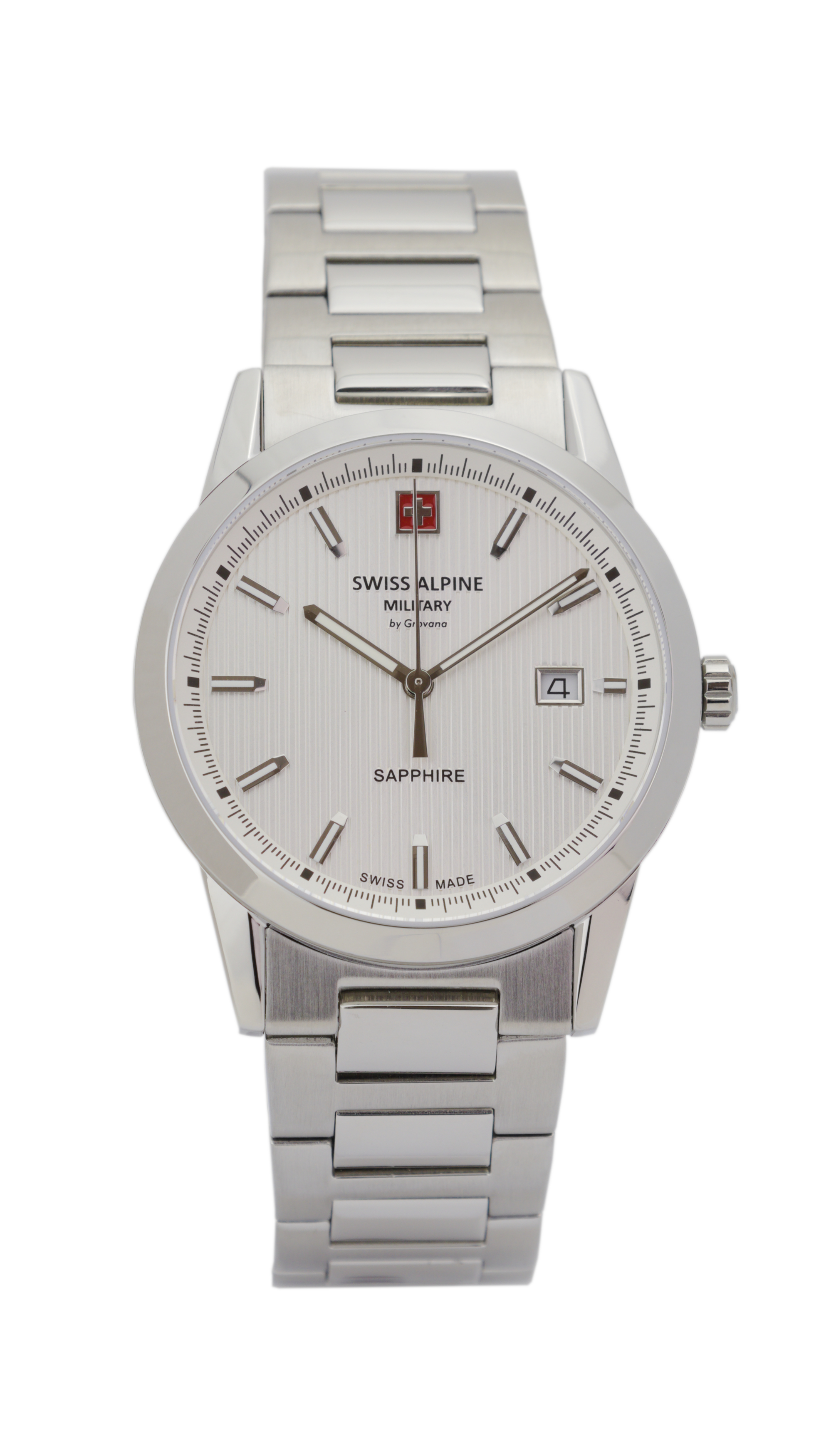 SWISS ALPINE MILITARY   швейцарские часы, кварцевый механизм, сталь, 34 мм