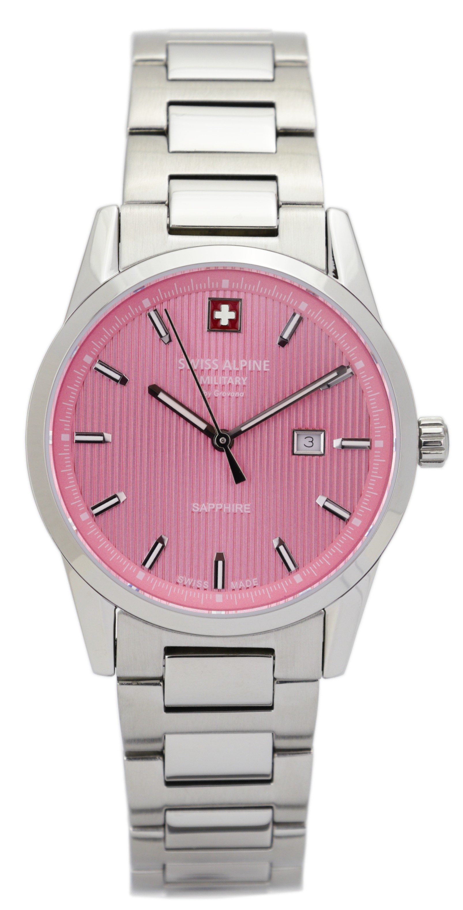 SWISS ALPINE MILITARY   Женские швейцарские часы, кварцевый механизм, сталь, 34 мм