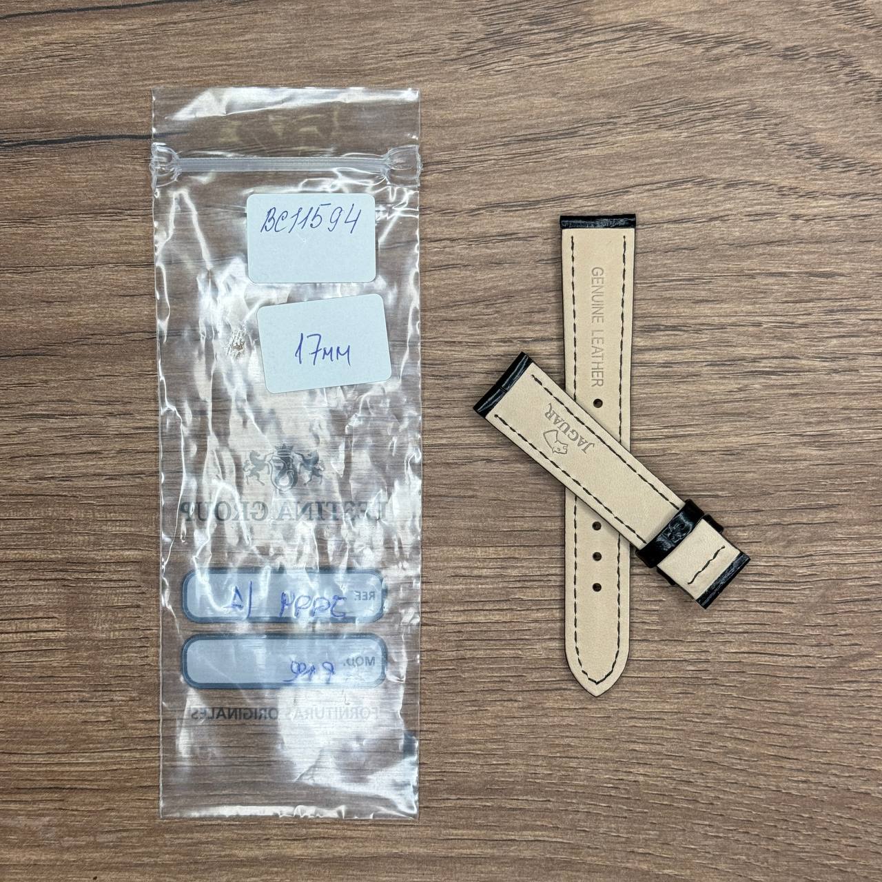 Ремешок для часов Jaguar из кожи теленка, черный, 17 мм, для J995, J994 