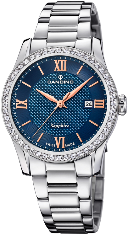 Женские часы Candino Lady Elegance Date C4740/2 Женские швейцарские часы, кварцевый механизм, сталь, 33 мм