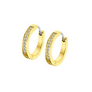 Urban Woman Серьги(LS2329-4/2) Серьги Lotus из стали с желтым покрытием и вставками из циркония 