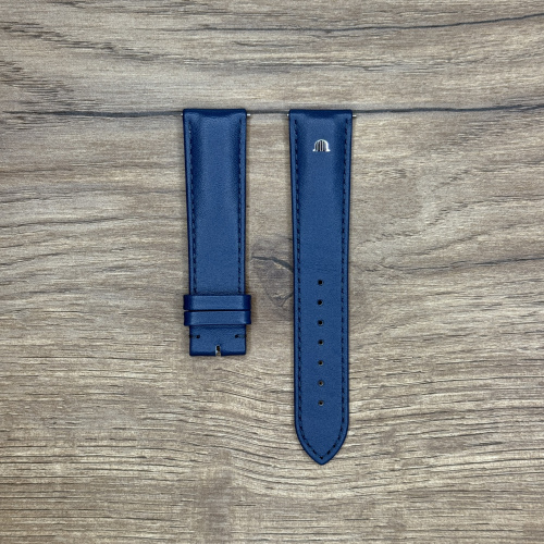 Ремешок для часов Maurice Lacroix из кожи теленка, синий, лого сталь 20х18 