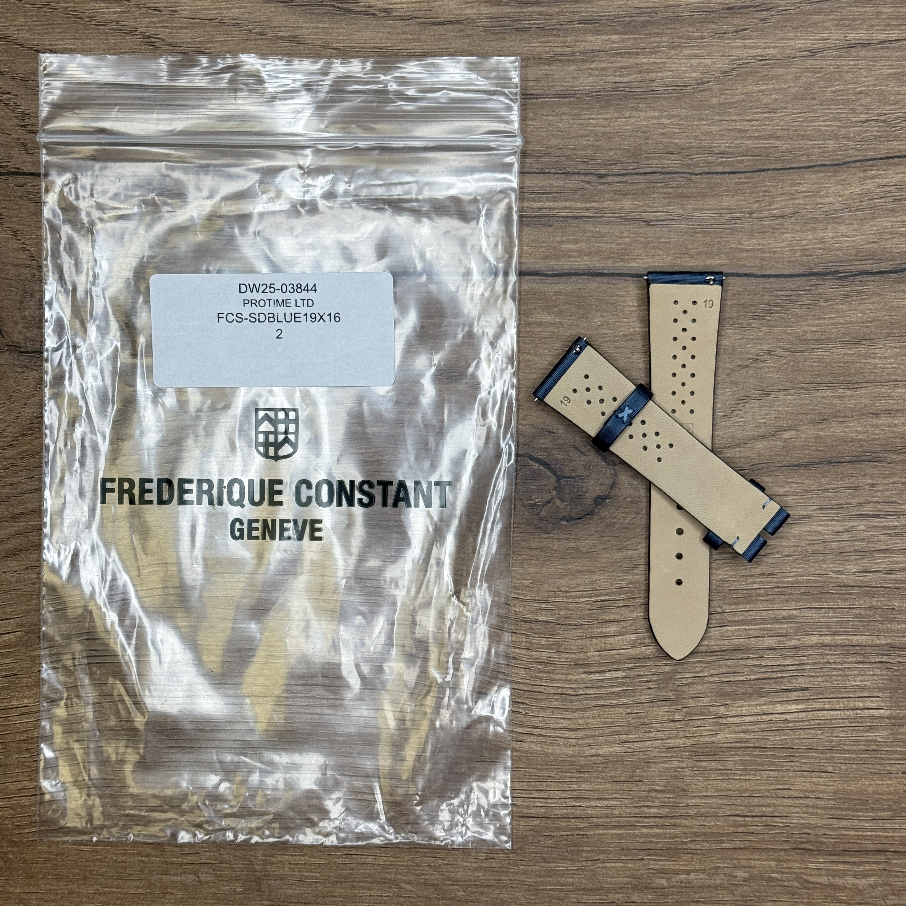 Ремешок для часов Frederique Constant, сатин, темно-синий, 19X16 FC ремни