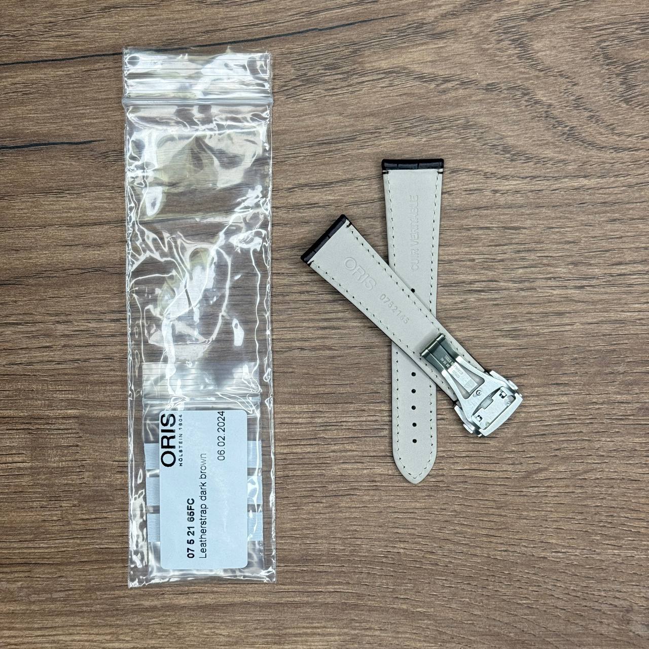 Ремешок для часов Oris из натуральной кожи, коричневый, с застежкой 