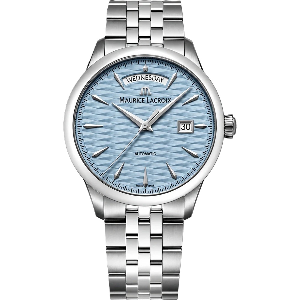 Часы MAURICE LACROIX  756058-S1S11-430-1 1975 Legacy. Лимитированный выпуск 500 шт. Швейцарские мужские часы. Гильоше Vagues du Jura  на циферблате, гравировка 