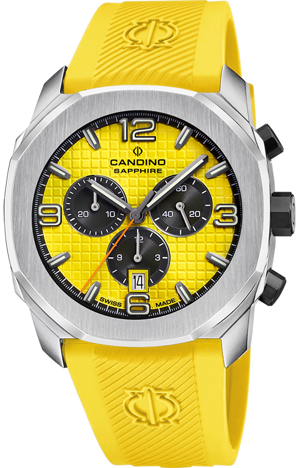 Мужские часы Candino Gents Sport C4774/1 Мужские швейцарские часы, кварцевый механизм, сталь, 44 мм