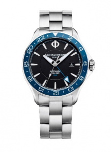 BAUME&MERCIER CLIFTON Швейцарские мужские автоматические часы, с  функцией GMT, стальные, с сапфировым стеклом и водозащитой 100 м - идеальны в качестве подарка и аксессуара на каждый день.